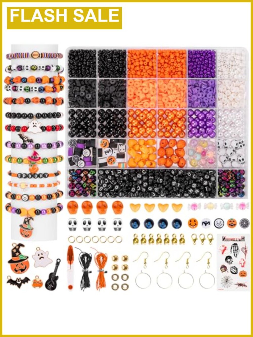 Halloween Bead Jewelry Making Kit Alphabet Beads Charms DIY Craft